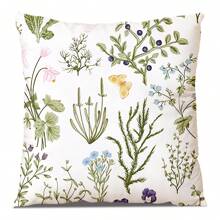 1pc Polyester Floral Pattern Digital Printed Single-Sided Decorative Throw Pillow Cover, For Home Decor, Suitable For Multiple Scenes, Without Pillow Insert - Multicolor - View 24