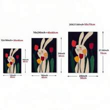 1 zestaw plakatów z dekoracjami wielkanocnymi, styl vintage zwierząt, biały królik wśród kwiatów, idealny prezent wielkanocny, sztuka ścienna, dekoracja do akademików, salonów, sypialni, płótno, korytarze, bezramowe, prezenty bez ramek urodziny ukończenie szkoły
