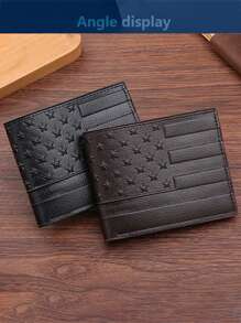 1-3 件/套男士 PU 皮革短钱包，时尚三色可选软钱包钱包，黑色钱包，压花星星工艺，大容量多卡槽，可存储大额纸币，简易硬币袋，信用卡银行卡身份证照片槽，商务休闲风格，男士生日或伴侣的理想礼物，男女皆宜的时尚风格大容量多卡槽，商务休闲风格，生日礼物，毕业礼物，父亲节礼物