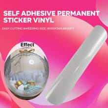 Glossy White Self Adhesive Vinyl 30 X 153cm/11.8INX5FT Vinyl Self Adhesive Permanent, Permanent Vinyl For DIY Gifts, Mugs