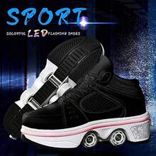 preyrocbirds Scarpe con rotelle, Pattini a rotelle per Bambini, Pattini LED Luce per Ragazzi e Ragazze, Scarpe con Automatiche Rotelle Retrattile, Outdoor Multisport Scarpe da Skateboard