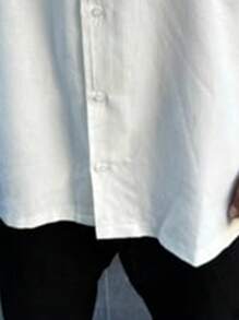 Men's Summer Short Sleeve Turndown Collar Pocket Work Shirt - White - View 6