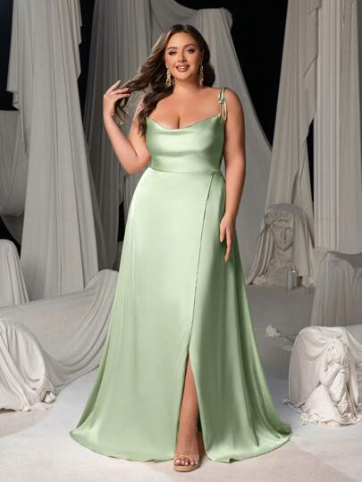Faeriesty Curve-Hugging Spaghetti Strap High Slit Elegant Evening Gown - Fashionable Bridesmaid Dress And Formal Gala Attire, Suitable For Formal Dinners, Cocktail Parties, And Red Carpet Events Wedding Spring