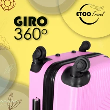 Travel Suitcase 10 Kg With Wheels 360 ° Rotation 21 Inches Medium Suitcase - Pink - View 4
