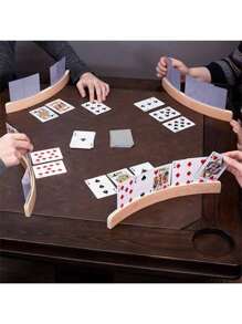 1pc,The Latest Version In 2024,Wooden Playing Card Base Solid Wood Playing Card Bracket Display Stand Wooden Crafts,Hands-Free Card Holder For Easy And Comfortable Play,Adult Party Games Suitable For Halloween/Christmas/Thanksgiving