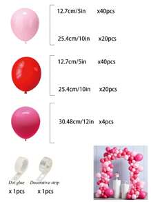 64/126 个粉色红色玫瑰红色乳胶气球套装，生日派对，节日气球，圣诞节，可爱气球，室内装饰气球，气球花环套件 - 彩色 - 查看 4