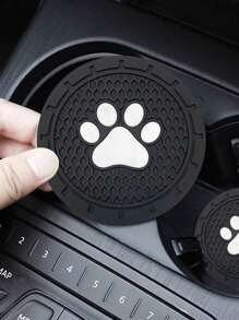 2 件可爱动物爪印杯架，防滑杯垫，通用汽车杯架配件，防水防尘杯垫适合大多数汽车内饰装饰 - 彩色 - 查看 4