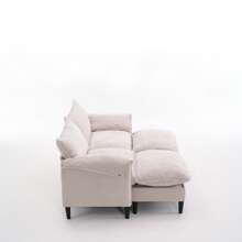 Combination Sofa Bed, Convertible Combination Sofa U-Shaped Sofa With Footstool And Storage Space, Freely Combined, Suitable For Living Room, Living Room/Bedroom/Office/Small Space 2-Person Combination Sofa - Beige - View 2