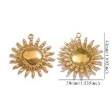 5pcs Stainless Steel Fashionable Hundred Sun Moon Heart Pendant DIY Necklace Earrings Jewelry Accessories Making Daily Wear Gifts