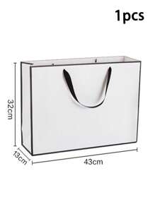 1pc/2pcs White Card Paper Bags, Gift Bags, White Paper Shopping Bags For Clothing Stores, Jewelry And Beauty Packaging, Large Size Gift Wrapping Paper Bags