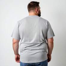 Kit 03 Men's Plus Size Basic Plain T-Shirt 100% Cotton Short Sleeve - Blue - View 4