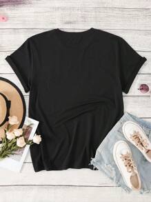 Summer And Spring Patterned T-Shirts, Short-Sleeved Round Neck Casual Tops, Women's Tops