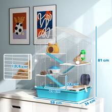 PawHut Small Animal Cages & Houses - 藍色 - 查看 7