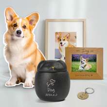 Engraved Pet Urns With Names And Dates,Personalized Cremation Urns For Dogs & Cats,Pet Loss Gifts,Pet Memorial Art - Multicolor - View 2