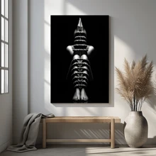 1pc Framed Canvas Wall Art, Nude Woman Bondage Art Print Canvas Poster, Ideal Gift For Bedroom Living Room Hallway Dorm Wall Decor - Multicolor - View 6