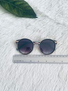 New Style Women Summer Round Metal Sunglasses - 黑色 - 查看 3