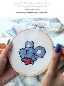 1 pièce - Matériel de DIY de broderie licorne - Cadeaux parfaits pour les enfants lors de diverses fêtes - Vêtements à broder soi-même simples et tridimensionnels, cadeaux pour la fête des enseignants