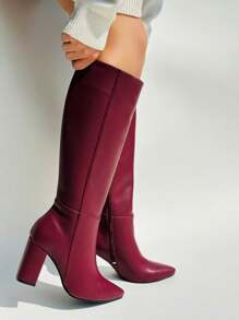 Botas modelo Victoria para Dama Cómodas Tacón Clásicas y Formales - Vino - Ver 2