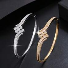 1 件手链，适合日常佩戴，百搭，简约风格女士手链镶嵌合成锆石，经典优雅珠宝 - S61503 - 查看 11