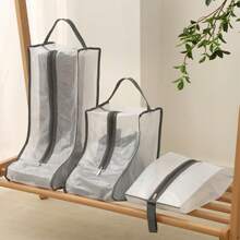 3 Packs Waterproof Boot Storage Bags - Nylon Dustproof Travel Shoe Organizer With Handles - For Men & Women - Reusable Tall Boot Bags, Athletic Shoe Storage Pouches, High-Top Shoe Dust Bags, Lightweight Hanging Shoe Organizers For Entryway Furniture, Home & Kitchen Use,Suitable For Home & Travel Use - Perfect Gift For Travelers - Grey - View 12