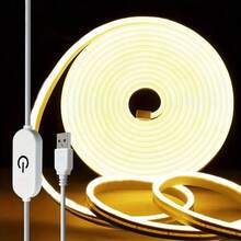 1pc LED Warm White & White Flexible Neon Light Strip (39.3-196.8 Inch), 5V Low Voltage USB Powered, Touch Control Lighting, Suitable For Indoor Decoration, Outdoor Decor, Event Venues - Warm white light - View 3