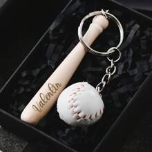 1pc Customized Baseball Keychain Accessory, Men's Keychain, Unique Backpack Pendant, Ideal Gift - Multicolor - View 3