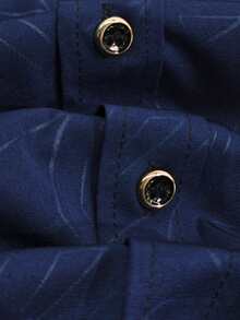 Men's New Arrival Business Geometric Patterned Slim-Fit Dress Shirt, Business Casual Shirt, Ideal For Workplace, Fall