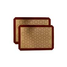 Juego de tapetes de silicona para hornear macarons - 4 paquetes de láminas de hornear reutilizables antiadherentes y resistentes al calor, tapetes de silicona multiusos para hornear, aptos para lavavajillas, ideales para Navidad, Acción de Gracias, Día de San Valentín, Día de la Madre, Día del Trabajo - 16.6x11.6 pulgadas