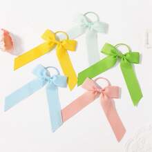 25pcs Rubber Band Bow Streamer Hair Accessories With Ponytail Holder, Hairband, Elastic Band, Braid Bow For Cheerleading Hairstyles(Random)