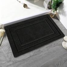 1pc/3pcs Soft Thick Flocked Absorbent Anti-Slip Bath Mat Rug Set, Washable Bedroom/Living Room/Bathroom Carpet Mats, For All Seasons - Black - View 15
