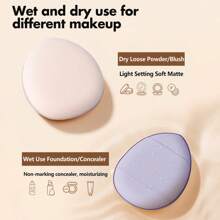 4pcs Thumb-Sized Mini Makeup Sponges, Dry & Wet Foundation Applicator, Finger Tip Powder Puff - Multicolor - View 4