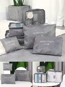 6 件/套多功能旅行收纳袋 ---- 衣物整理袋：包括化妆品、洗漱用品、防尘行李箱、学校搬家、行李衣服，适用于衣服、鞋子、内衣、学校用品 - 彩色 - 查看 2