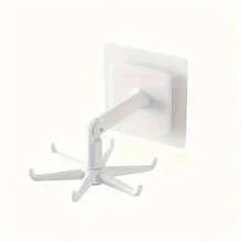 1 pieza Soporte giratorio de 360° para ollas y sartenes de fácil instalación - Sin necesidad de taladrar, montado en la pared, estante de almacenamiento en techo circular expandible de plástico negro para utensilios de cocina, cucharas, espumaderas y talla grande.