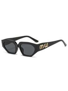 2 Pcs Polygonal Sexy Women Sunglasses Facial Slimming Photography Prop Sunglasses, Exaggerated Hip Hop Style UV Protection