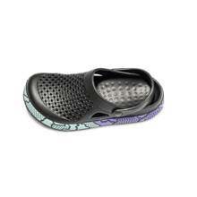 Men's Anti-Slip Lightweight Breathable EVA Casual Slippers, New Style Painted Pattern Open-Toe Thick Sole Dual-Wear Sandals, Comfortable Design, Outdoor Style Breathable Sandals, Suitable For Sports Enthusiasts, Beach-Goers And Water Activities, Multi-Color High-Aesthetic Slippers - Black - View 8