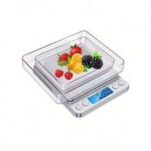 1 kleiner edelstahlener digitaler Küchenwaage, 3 kg multifunktionale Taschenwaage, Mini Lebensmittelwaage, hinterleuchtetes LCD-Display professionelle elektronische Schmuckwaage, Tara- und PC-Funktion, geeignet für Heim-Kochwaage, Reise, Lebensmittel, Küchenutensilien, Backwerkzeuge, Gewichtsmanagement, Edelstahl (ohne Batterien)