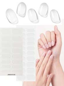 20/32/36/40 Stickers d'ongles en gel durcissant, stickers d'ongles transparents, vernis à ongles UV, qualité salon, stickers d'ongles en gel longue durée