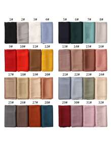 1pc Women's Solid Color Faux Pearl Satin Scarf, Comfortable Silk-Like Long Wrap Shawl, Versatile Bandana Headscarf, Casual Headwrap, Real Silk-Feel For Jalabiyas For Dress - 2203MTG001 - View 11