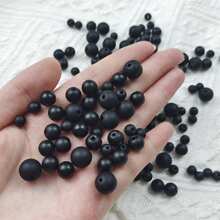 4-12 毫米 AAA 天然石哑光黑玛瑙华丽圆形散珠隔珠适用于制作珠宝 DIY 独特手链项链耳环配饰男士礼物 - Stone Beads - 查看 3