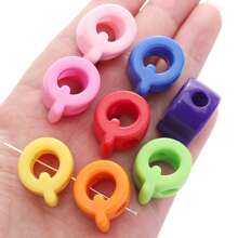 10pcs Letter 3D Beads -Random Color Mixing Of Number Beads, English Letter Beads- Used For Jewelry Creative DIY Make, Such As Bag Chains, Waist Chains,Phone Chains Accessories