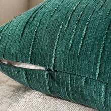 1pc Deep Green (Pillow Insert Not Included) Vintage Striped Throw Pillow Cover, 100% Polyester Woven Fabric, Zippered, Machine Washable, Geometric Pattern Decor Cushion Cover, Suitable For Sofa, Bed, Dining Room, Home Office - Dark Green - View 3
