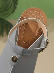 New Spring/Summer Fashion Women Platform Wedge Beach Sandals, Thick Sole With Stitching (Shoelaces Can Be Removed And Adjusted) - Grey - View 9