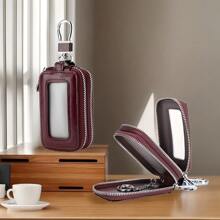 1pc Universal Double-Layer Car Key Fob Case, Car Smart Key Fob Holder For Remote Key Fob, Elegant Key Fob Holder For Enhanced Remote Key Security - one-size - View 5