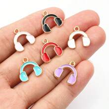 20-50pcs 15x14.5mm Enamel Cute Earphone Headphones Charms Pendant DIY Jewelry Making Accessories For Bracelet Earrings Keychains