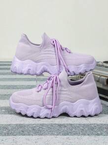 Casual Slip-On Shoes, Wide Fit Design, Anti-Slip Shock Absorbing Lightweight Breathable, Elegant Purple, Suitable For Travel, Festival, Party, Convenient , Easy To Wear, Wide Width Women Sports Shoes