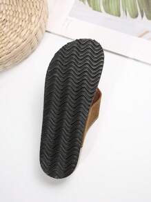 女士平底凉鞋，新款时尚舒适休闲一脚蹬人字凉鞋，加大码，轻便，沙滩，露趾