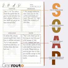 Granrouto Bibel-Studien-Notizbuch - S.O.A.P.-Methode Bibel-Studien-Zubehör Kirchennotiz-Notizbuch Andachtsheft zum täglichen Gebet Notizbuch zum Schreiben und Journaling Glaubensbasiertes Geschenk für Männer Frauen Schulanfang