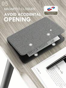 Funda protectora de tela ultrafina para Kindle Paperwhite y Kindle Paperwhite Signature Edition, funda inteligente de piel sintética PU ligera con función de suspensión/activación automática, adecuada para el lector electrónico Paperwhite - Gris - Ver 7