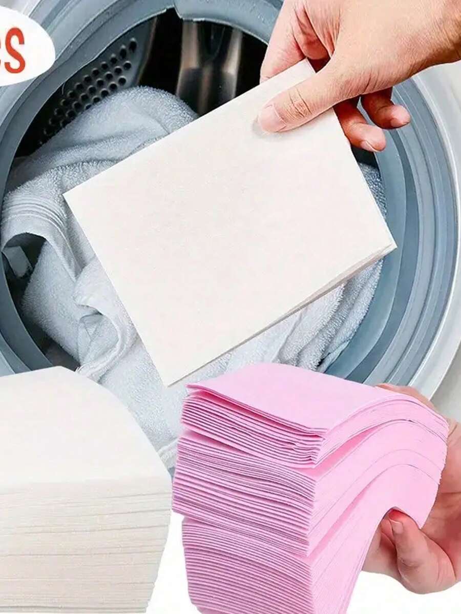 30-240 Count Portable Laundry Detergent Sheets - Strong Decontamination, Washing Machine Cleaner, No Battery Needed, Ideal For Underwear & Delicates - Pink - View 1