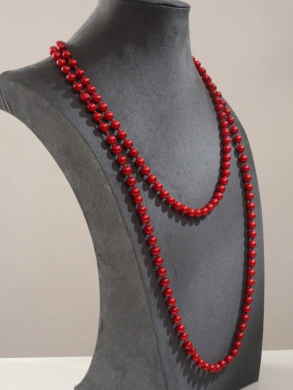 1pc Fashionable & Elegant Bohemian Style Double Layer Versatile Casual Sweater Chain For Women